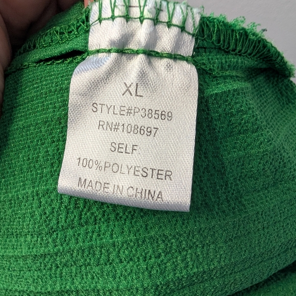 Alice Blue Emerald Green Pleated Wide Leg Pants | Paperbag Waist |‎ Size XL - Picture 5 of 5